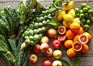 a group of fruits and vegetables on a wood surface Healthy Weight Loss Diets Sunningdale
