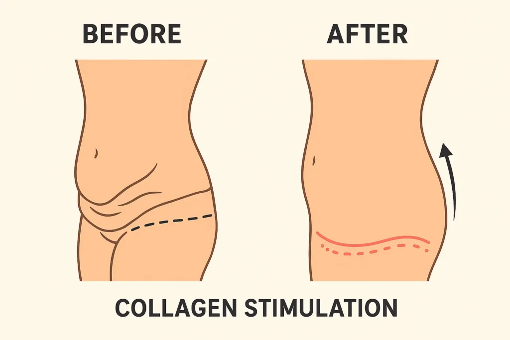 Before and after results for sagging skin after weight loss injections Sunningdale